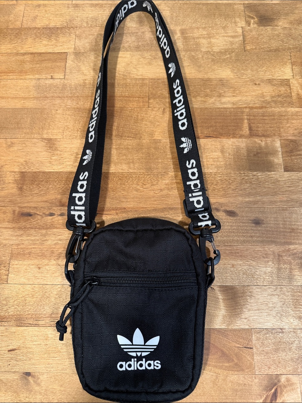 adidas Black Trefoil Crossbody Belt Bag